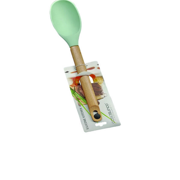 Κουτάλα σερβιρίσματος σιλικόνης με ξύλινη λαβή