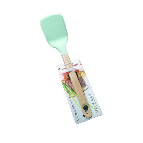 Σπάτουλα σερβιρίσματος σιλικόνης με ξύλινη λαβή