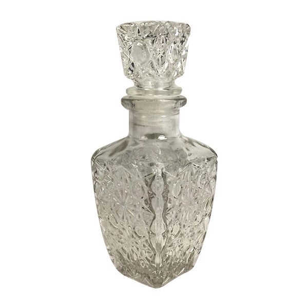 Γυάλινη διάφανη κωνική φιάλη 200ml με πώμα