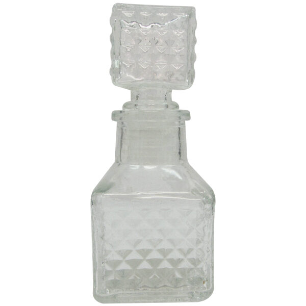 Γυάλινη διάφανη τετράγωνη φιάλη 11x4,5 cm - 50ml