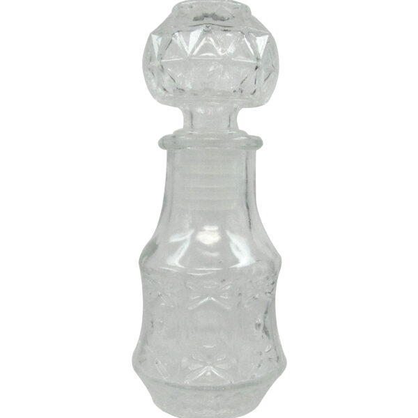 Γυάλινη διάφανη φιάλη 50ml με πώμα - 12x4,5cm