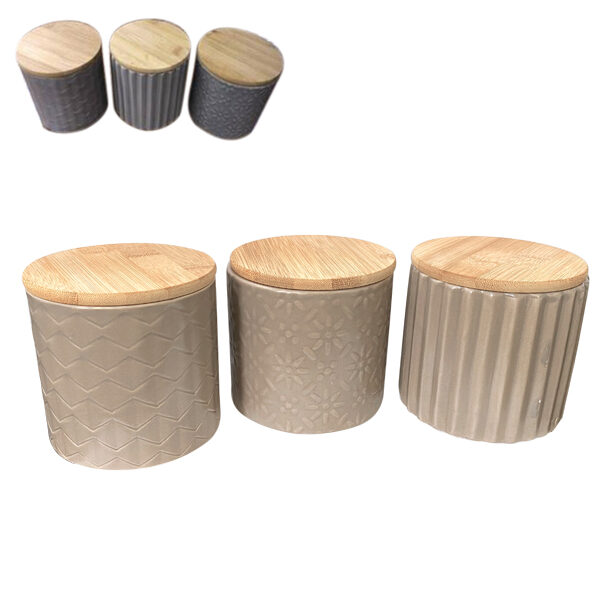 Σετ 3 κεραμικά βάζα για καφέ-ζάχαρη και αλάτι