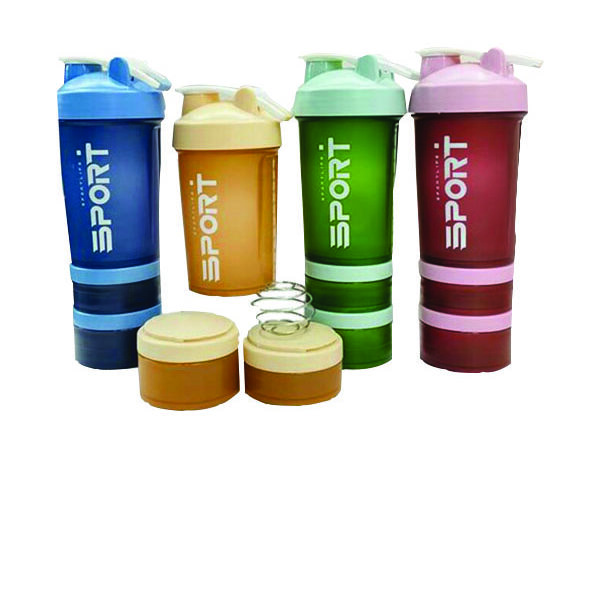 Παγούρι -σέϊκερ 500 ml με 2 βιδωτές θήκες αποθήκευσης