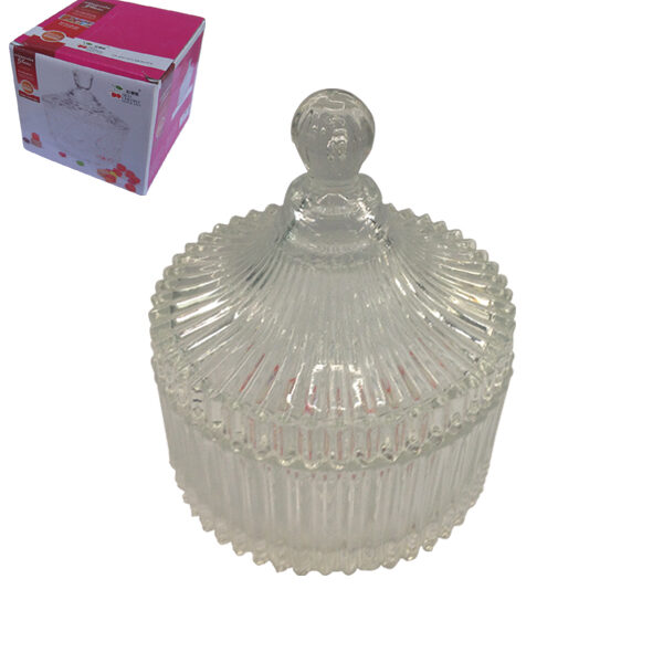 Γυάλινη φοντανιέρα με καπάκι Φ15 εκ.