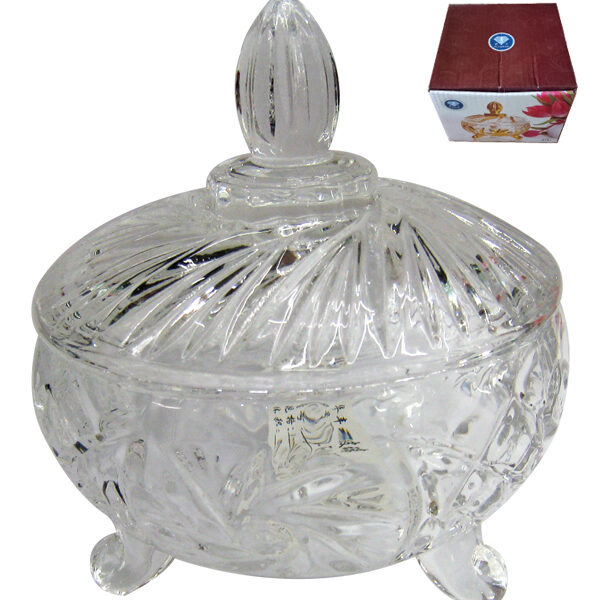 Γυάλινη φοντανιέρα με καπάκι Φ11cm