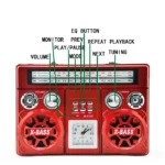 Επαναφορτιζόμενο ραδιόφωνο - XB373BT - Waxiba - 003736 - Red - Image 4