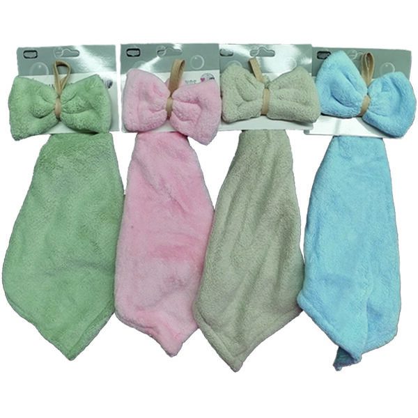 Πετσετάκι χεριών με φιόγκο, βελουτέ