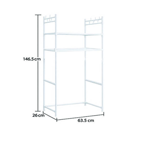 Ραφιέρα πλυντηρίου με 2 ράφια 63,5 x 26 x 146,5 cm