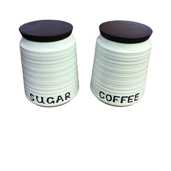 Σετ 2 κεραμικά βάζα για καφέ-ζάχαρη