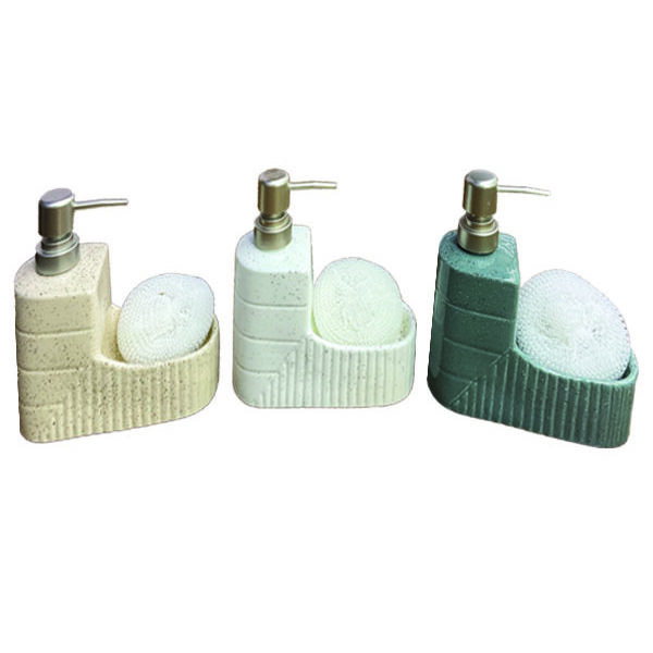 Αντλία κρεμοσάπουνου κεραμική με θήκη για σφουγγάρι