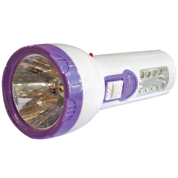 Πλαστικός επαναφορτιζόμενος φακός led 400mAh με 8 led στην λαβή