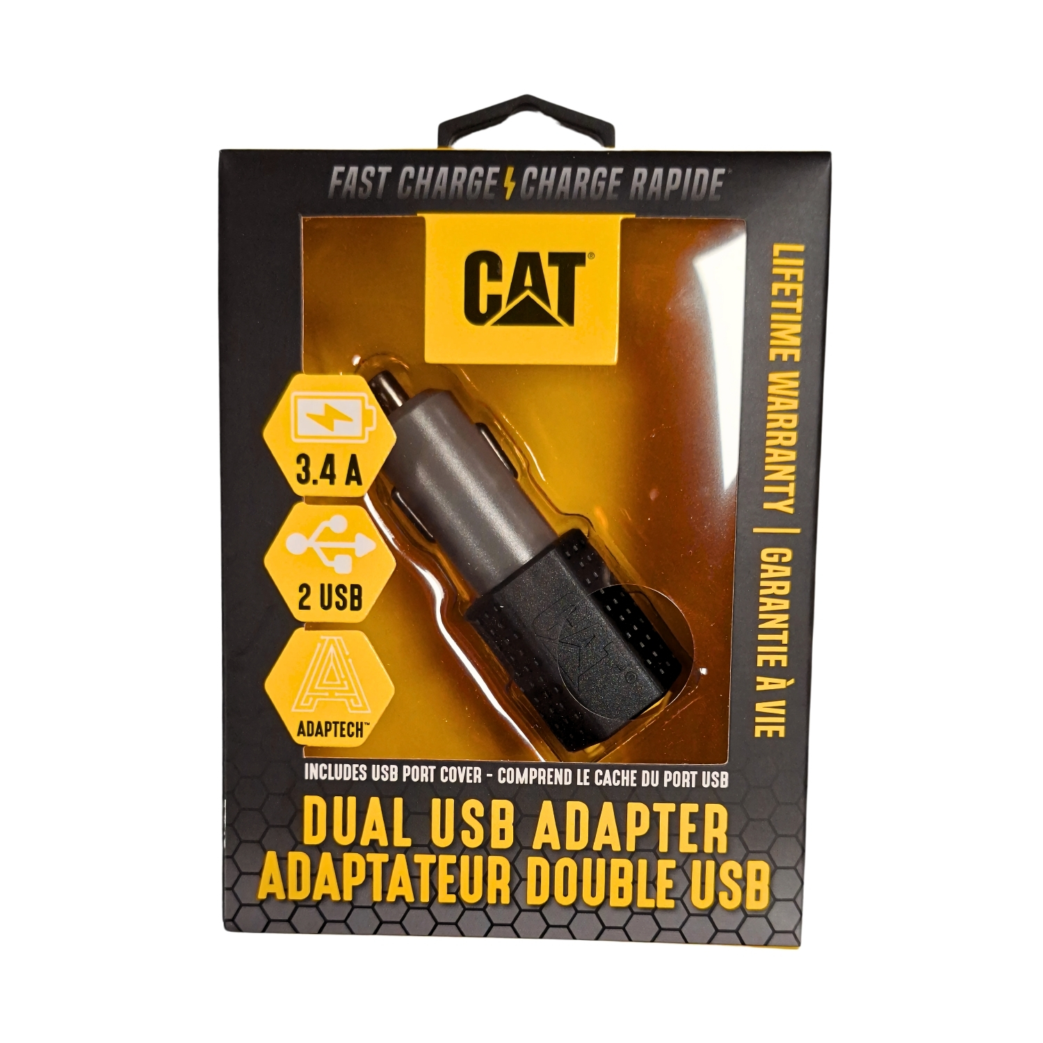 02-2950 CAT Φορτιστής αυτοκινήτου 3.4A γρήγορης φόρτισης 2xUSB BLK(F-G) - Image 1