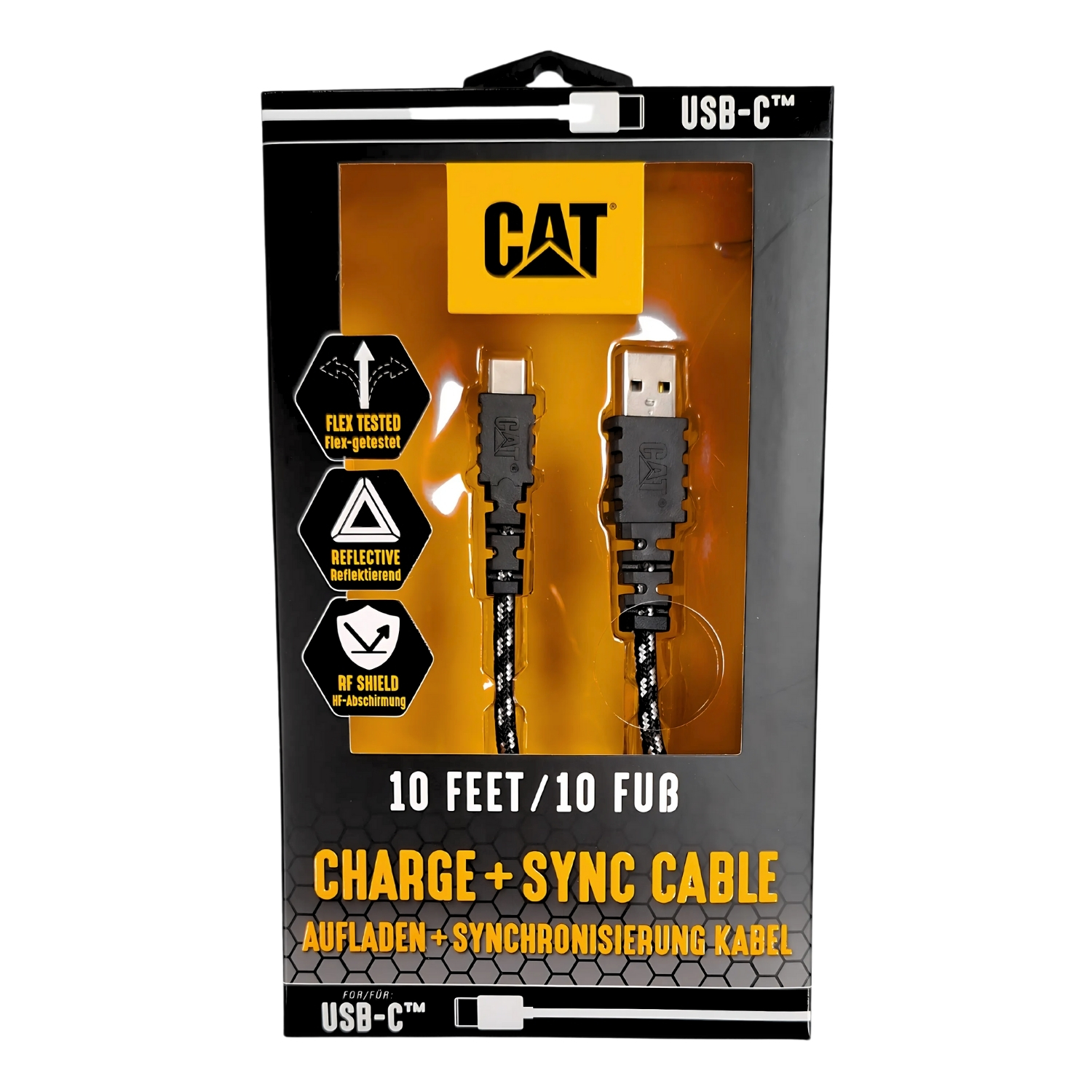 02-2953 CAT Καλώδιο φόρτισης USB to USB-C 18W μαύρο 3m USBC-G - Image 1