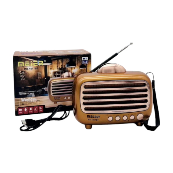 Επαναφορτιζόμενο ραδιόφωνο Retro - MD-1017BT - 410171 - Gold