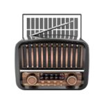 Επαναφορτιζόμενο ραδιόφωνο Retro με ηλιακό πάνελ - K-371S - 023719 - Black