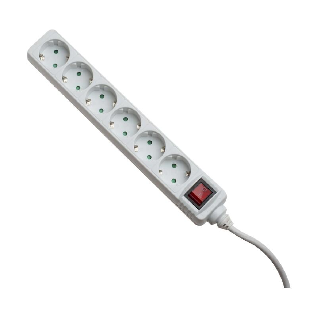 03-6391 GEYER Πολύπριζο με διακόπτη 2m 6 θέσεις GNBK06A - Image 1