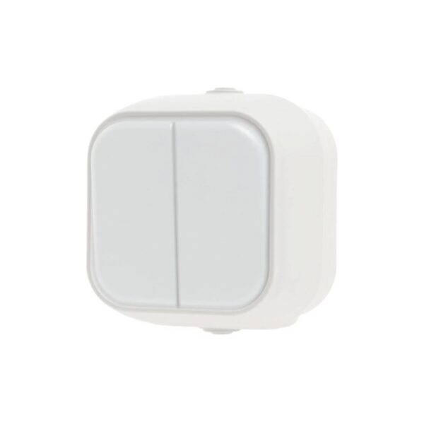 GEYER Διακόπτης a/r διπλός IP54 H2-B220M-W λευκός