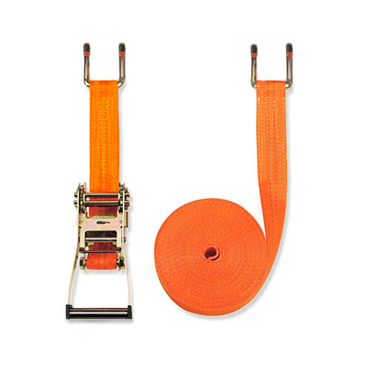 04-1641 Ιμάντας φορτ. διπλό γάντζο 5cm*12m με καστάνια 5ton - Image 1