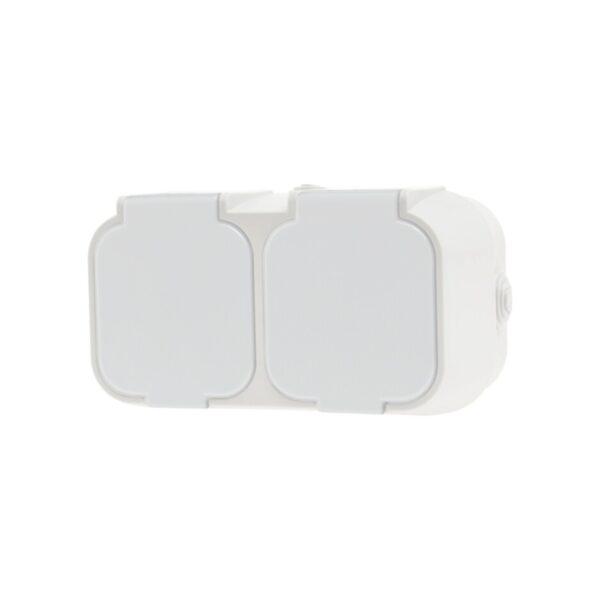 GEYER Πρίζα διπλή IP54 H2-B52GM-W λευκή
