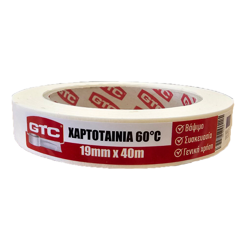 05-9249 GTC Χαρτοταινία λευκή 19mm*40m - Image 1
