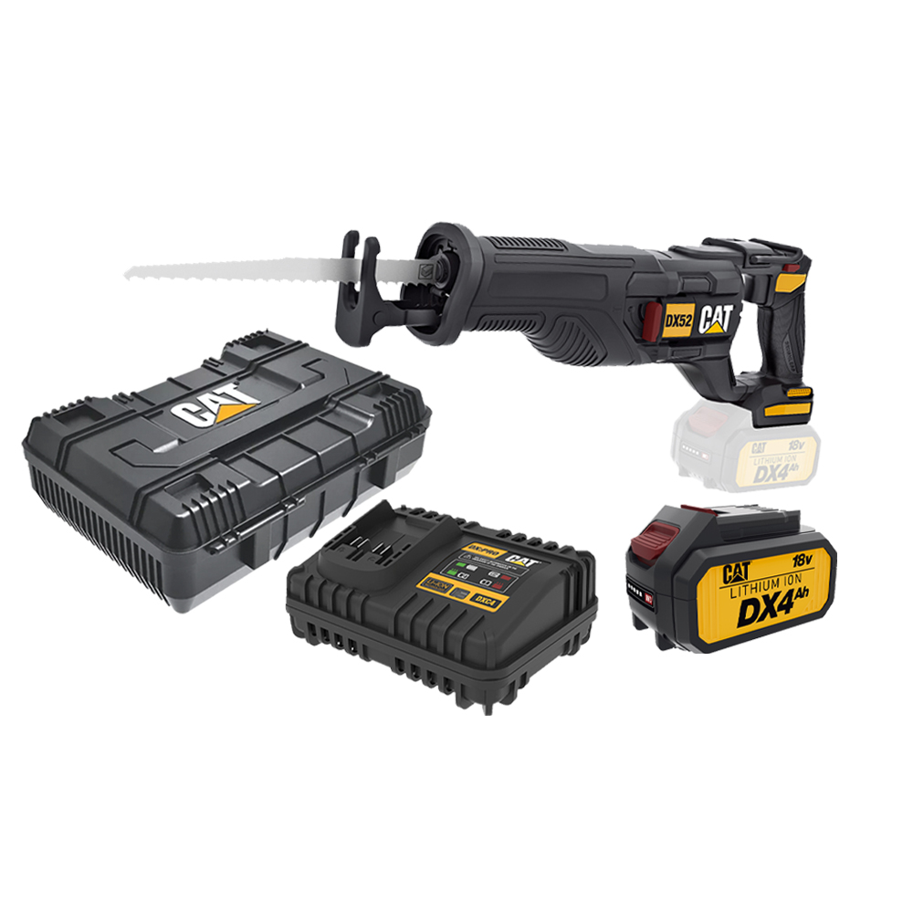 05-9877 CAT Combo-10 Σπαθοσέγα DX52B + κασετίνα -50% + δώρο μπαταρία 4.0Ah DXB4 + δώρο φορτιστής DXC4 - Image 1