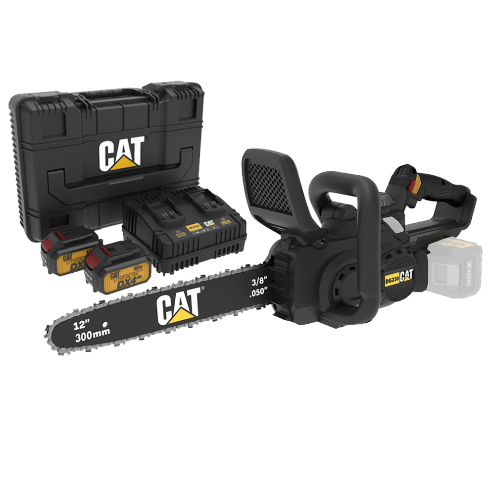 05-9882 CAT Combo-15 Αλυσοπρίονο DG230B + δώρο κασετίνα + -35% 2 μπαταρίες 4.0Ah με διπλό φορτιστή DXK900 - Image 1