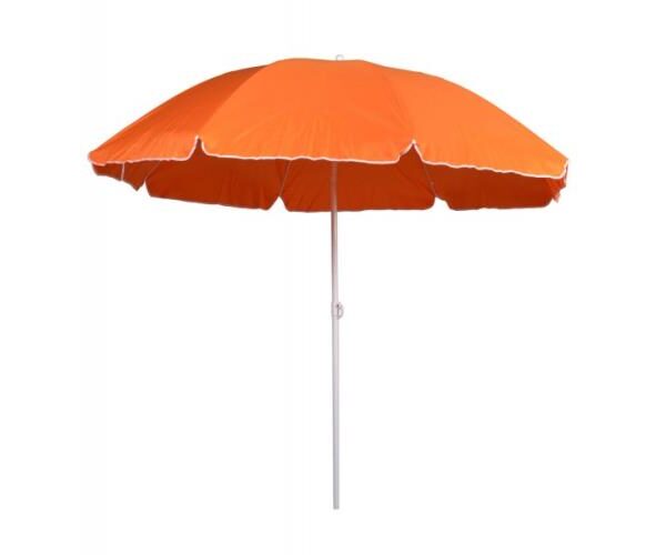 Ομπρέλα θαλάσσης στρόγγυλη 2 μέτρα μεταλλική σε πορτοκαλί χρώμα