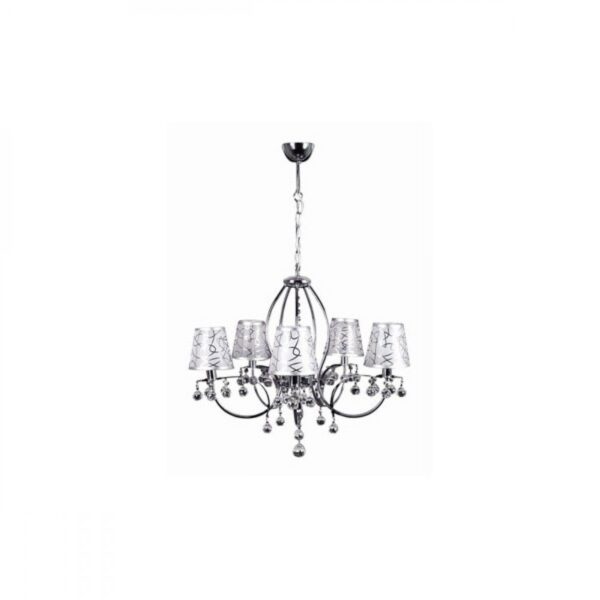 Φωτιστικό οροφής "TUNA" 5φωτο μεταλλικό σε ασημί χρώμα