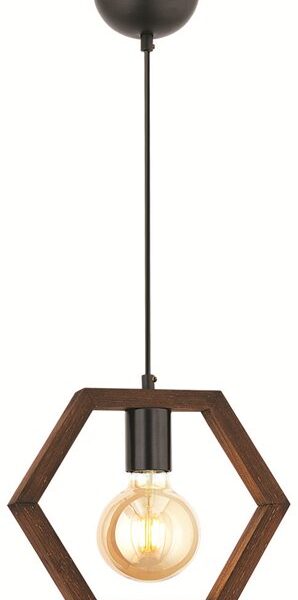 Μονόφωτο "DENSO" κρεμαστό φωτιστικό σε χρώμα καφέ/μαύρο