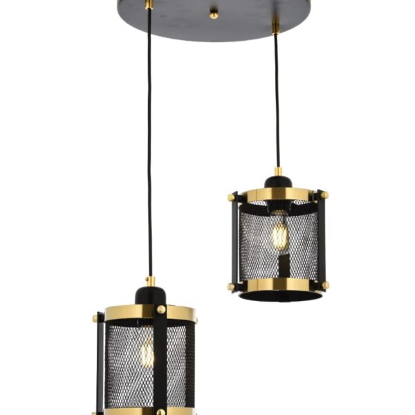 Φωτιστικό οροφής "BLACK" δίφωτο σε χρώμα χρυσό/μαύρο Φ40