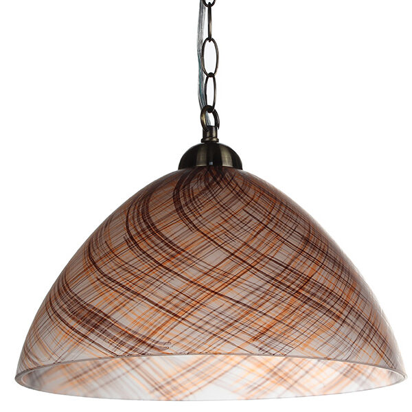 Φωτιστικό μονόφωτο από γυαλί σε χρώμα σομόν/καφέ Φ35 Ε27