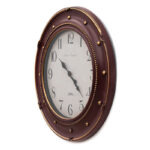 Πλαστικό ρολόι τοίχου σε χρώμα χρυσό/κόκκινο Φ60 - Image 2