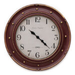 Πλαστικό ρολόι τοίχου σε χρώμα χρυσό/κόκκινο Φ60