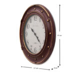 Πλαστικό ρολόι τοίχου σε χρώμα χρυσό/κόκκινο Φ60 - Image 3