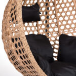 Κρεμαστή κούνια - φωλιά "ARIA" με wicker σε χρώμα φυσικό & μαύρα μαξιλάρια 105x80x195 - Image 4