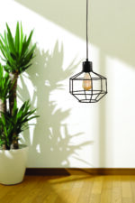 Φωτιστικό μονόφωτο "PERRO" από μέταλλο σε χρώμα μαύρο Ε27 Φ25Χ105 - Image 2