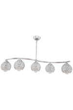 Φωτιστικό πεντάφωτο "CAROLINA" μεταλλικό σε χρώμα ασημί Φ15 Ε27