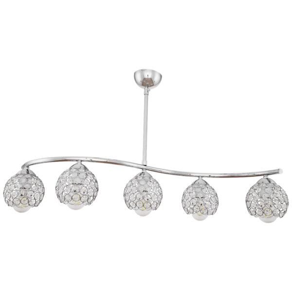 Φωτιστικό πεντάφωτο "CAROLINA" μεταλλικό σε χρώμα ασημί Φ15 Ε27