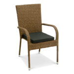 Σετ τραπεζαρίας "VANELLA" 5τμχ από wicker σε καφέ χρώμα 150x90x77 - Image 6