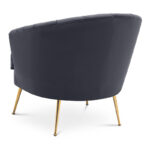 Πολυθρόνα "EMMA" από μέταλλο/ύφασμα βελούδο σε χρώμα χρυσό/γκρι 80x78x79 - Image 2