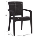 Πολυθρόνα κήπου "BOCA" από PP σε χρώμα καφέ 57,5x59,5x86 - Image 2