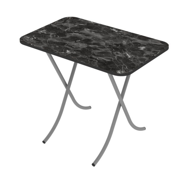 Tραπέζι "MOUNTAIN TOP" πτυσσόμενο από mdf/μέταλλο σε χρώμα μαύρο μαρμάρου 60x90x75