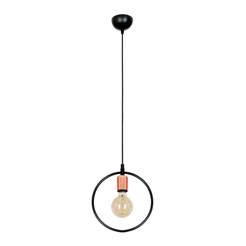 100-02980 Φωτιστικό μονόφωτο "CYCLE" από μέταλλο σε μαύρο χρώμα Ε27 Φ25x80 - Image 1