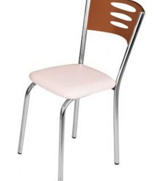 Καρέκλα "RONY" από μέταλλο/pp σε χρώμα καρυδί 39x39x88