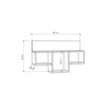 Ραφιέρα τοίχου "DOMINIK" σε χρώμα λευκό 80x20x49 - Image 2