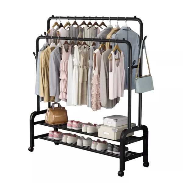 Κρεμάστρα δαπέδου "SOFIA" από μέταλλο σε χρώμα μαύρο 105x59x148