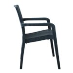 Πολυθρόνα κήπου "BOCA" από PP σε χρώμα ανθρακί 57,5x59,5x86 - Image 3