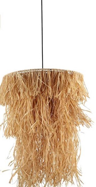 Φωτιστικό μονόφωτο "KINAROS" από ψάθα σε φυσικό χρώμα Ε27 Φ40x50