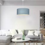 Φωτιστικό μονόφωτο από ύφασμα σε μπλε χρώμα Ε27 Φ38 - Image 2