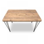 Τραπέζι "ΖΟΕ" από MDF/μέταλλο σε χρώμα ακακία/μαύρο 120x70x75 - Image 4